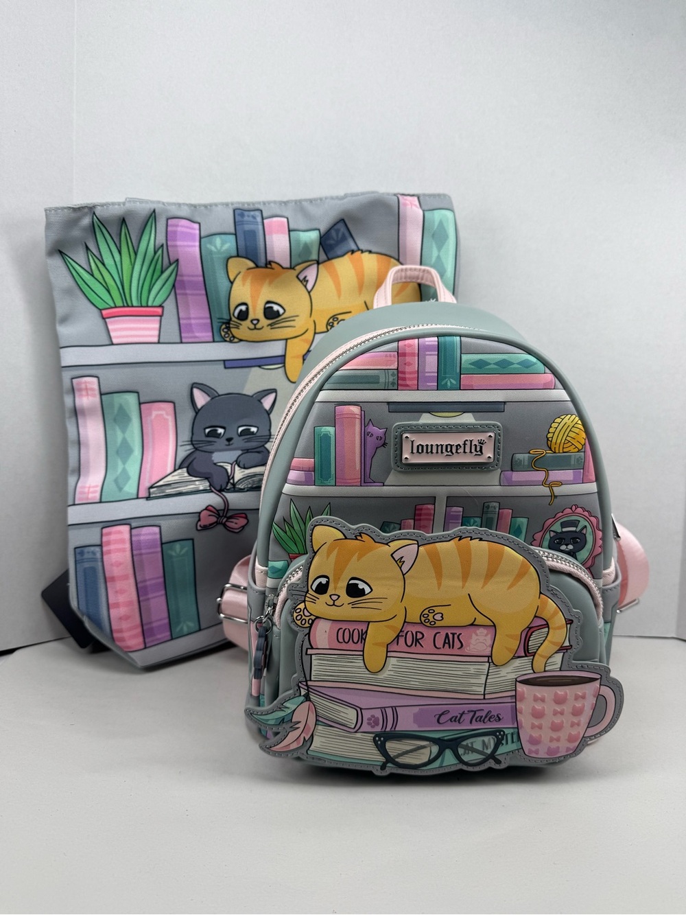 Loungefly Bookish Cat Mini Backpack & Tote (Books-A-Million Exclusive)